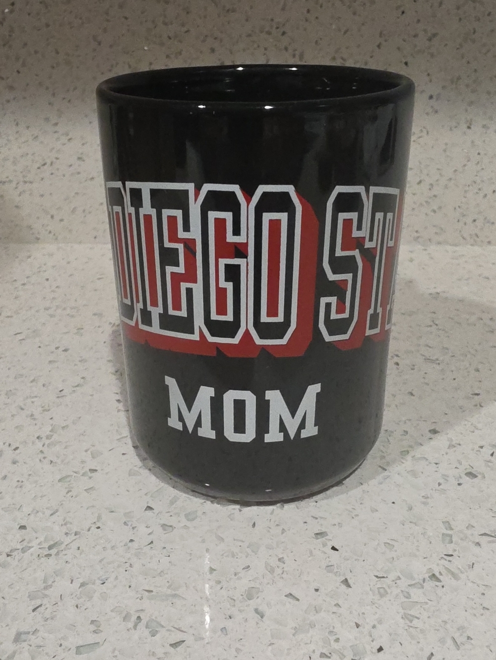 San Diego State University MOM Mug, 15 Oz, Black Ceramic, SDSU Aztec
